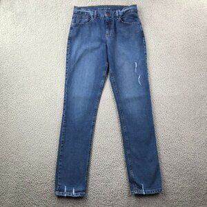 MOTT & BOW Womens Size 28 Boyfriend Distressed Medium Wash Denim Jeans 28x31‎